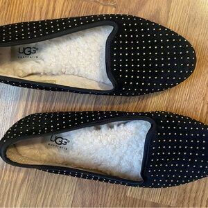 UGG Women's Alloway Black shoes with Gold Studs